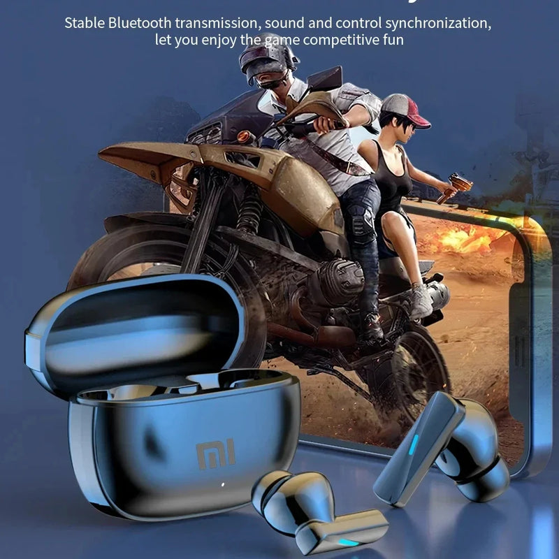 Xiaomi Air 7 Bluetooth earphones with sleek white earbuds and in-line controls, wireless design for portable listening.