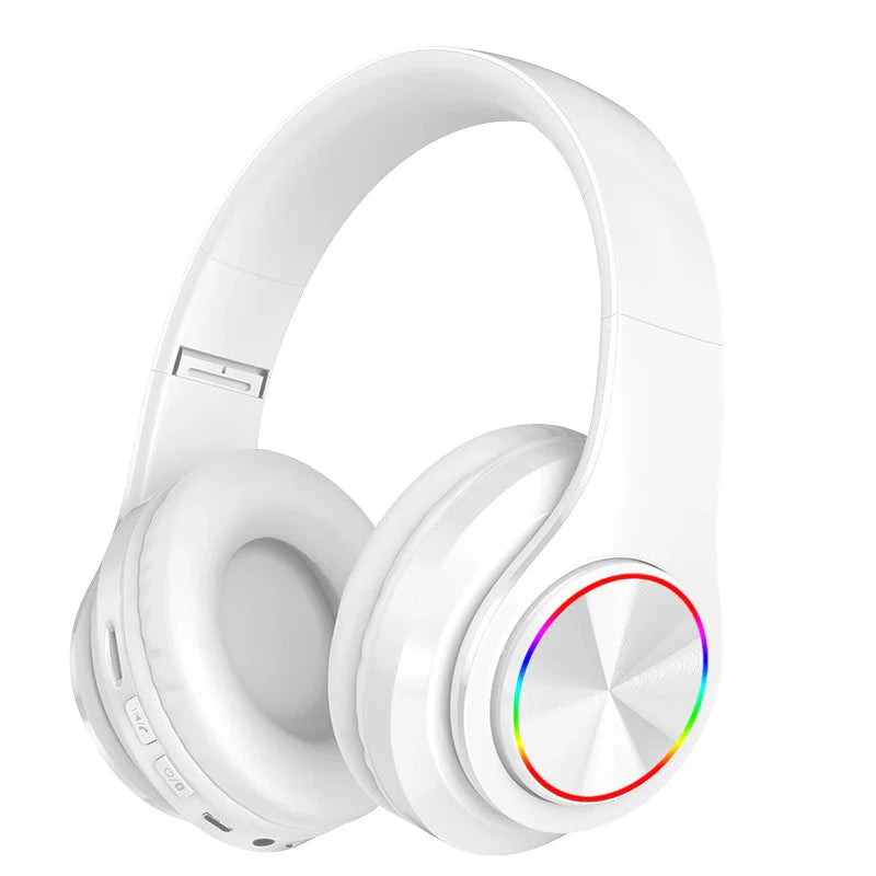 Wireless Bluetooth headphones by Electronics Den with over-ear design and sleek black finish, showing the product from a side angle.