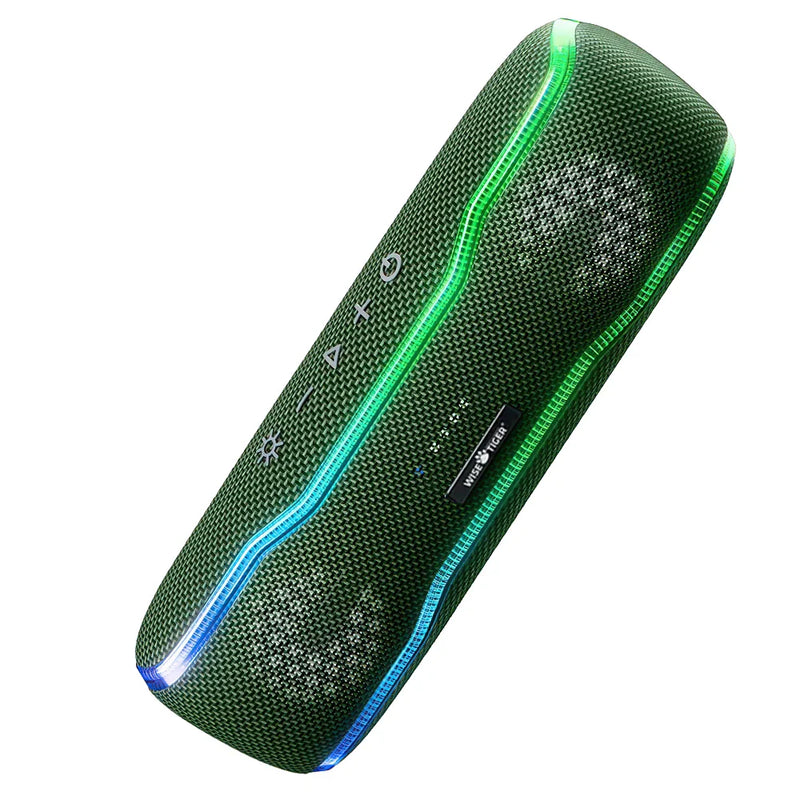 Electronics Den 25W Bluetooth waterproof speaker with IPX7 rating, portable design, and built-in controls for outdoor music use.