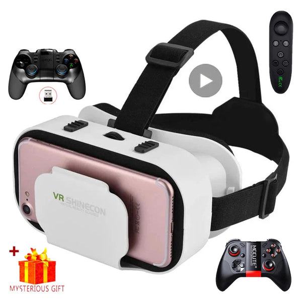 Shinecon Viar Virtual Reality VR glasses by Electronics Den, showing black VR headset with adjustable straps and lenses.