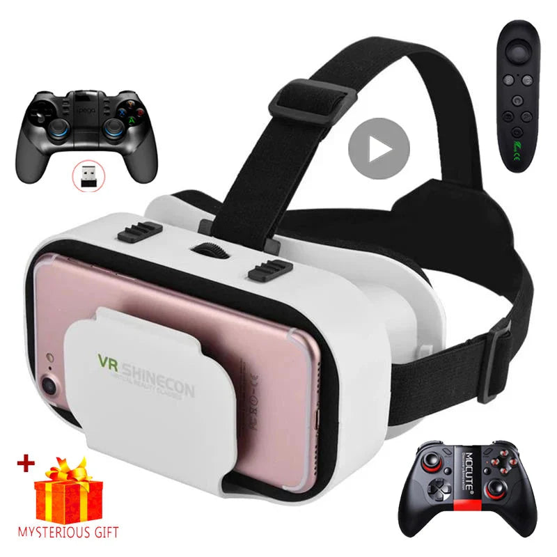Shinecon Viar Virtual Reality VR glasses by Electronics Den, showing black VR headset with adjustable straps and lenses.