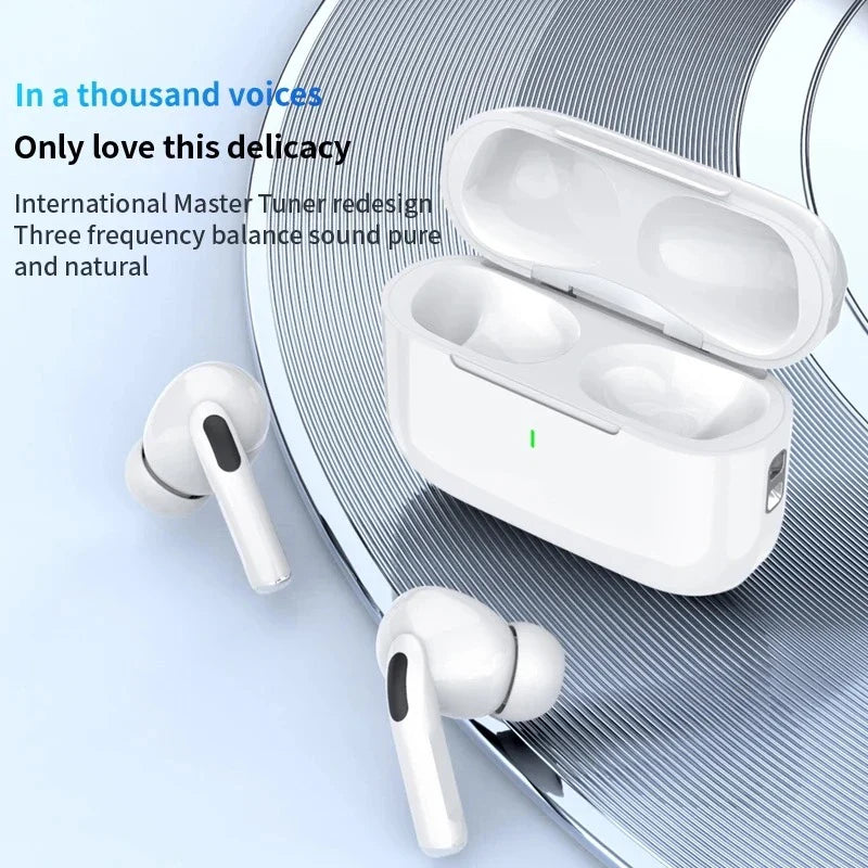 Wireless Bluetooth earphones from Electronics Den with in-ear design and compact charging case, ideal for on-the-go listening.