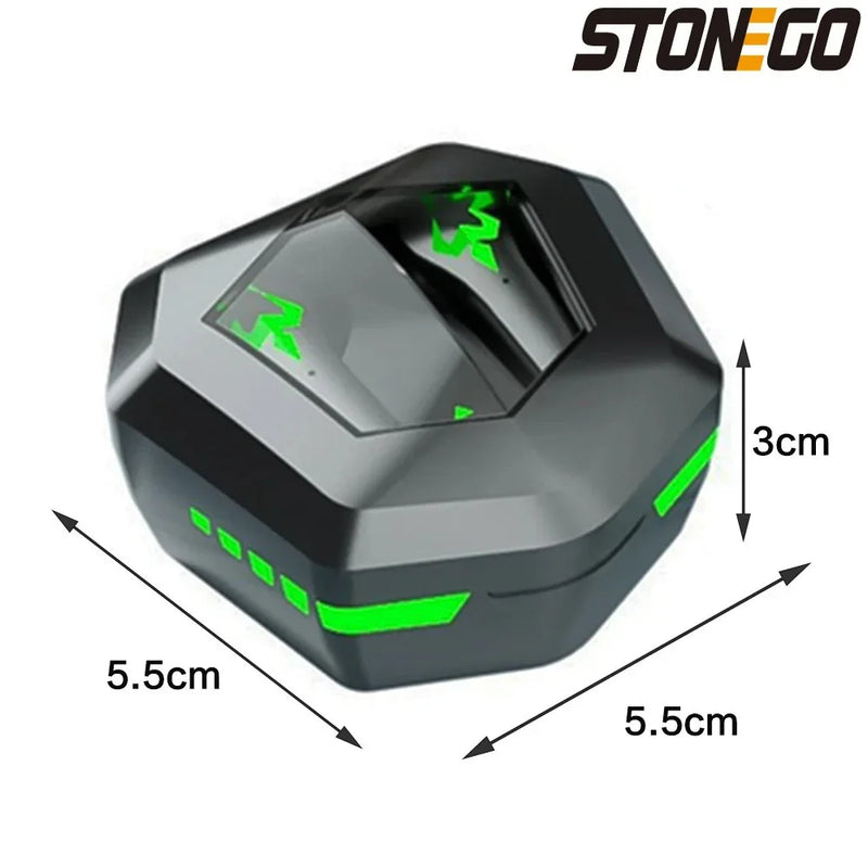 Wireless TWS gaming earbuds from Electronics Den with in-ear design, black color, and charging case for immersive gaming audio.