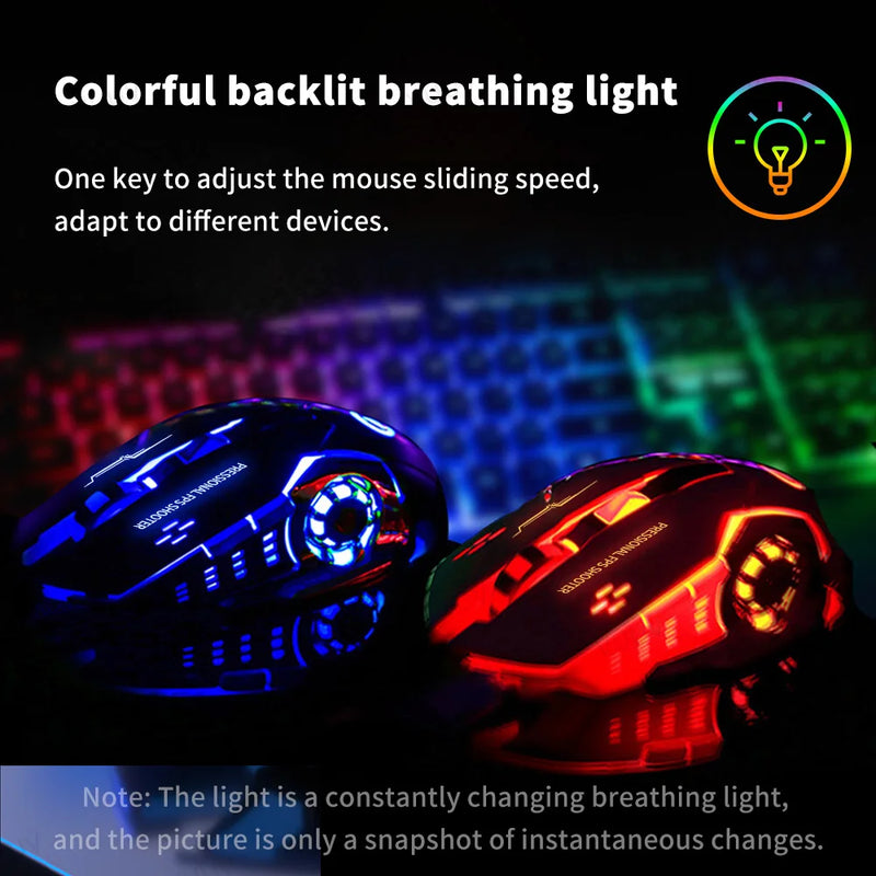 Wireless gaming mouse with Bluetooth connectivity from Electronics Den, featuring ergonomic design and multiple programmable buttons.