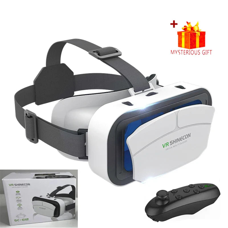 Electronics Den VR glasses headset with adjustable straps and lenses, designed for immersive virtual reality experiences.