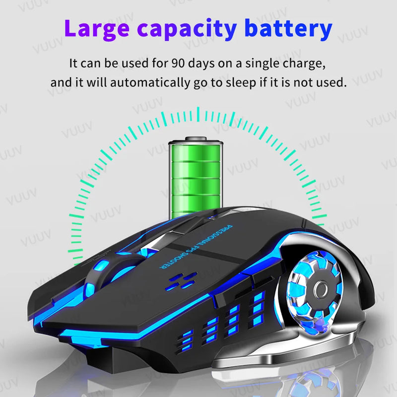 Wireless gaming mouse from Electronics Den with Bluetooth connectivity, featuring ergonomic design and customizable buttons.