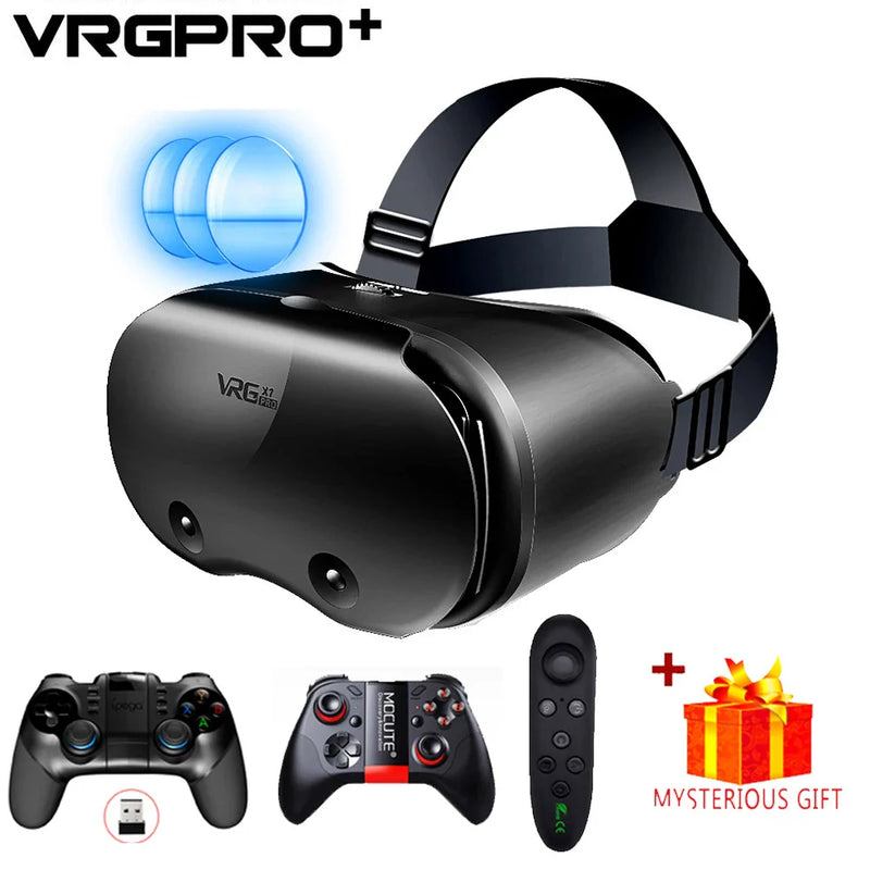 Electronics Den 3D Virtual Reality VR glasses showing a sleek black headset with adjustable straps and immersive display lenses