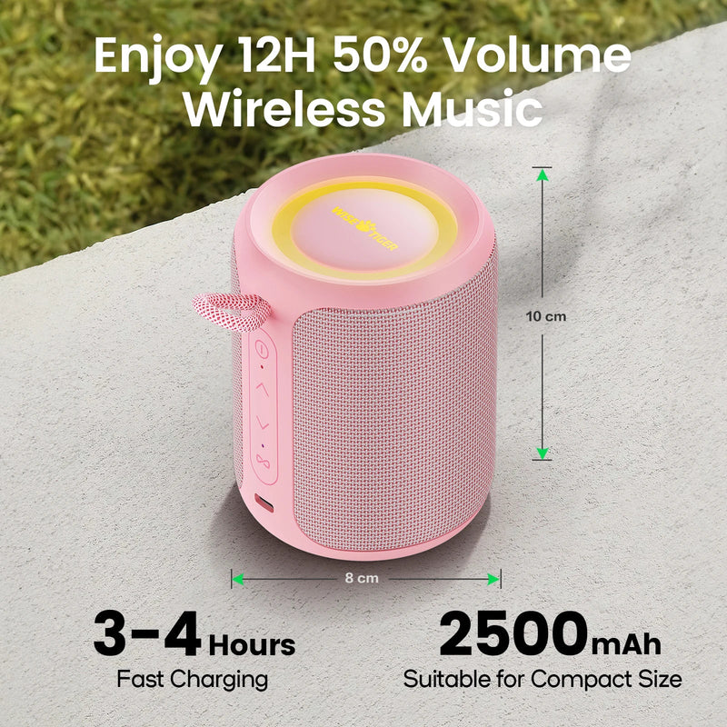 Mini portable wireless speaker from Electronics Den with compact design and built-in controls, ideal for on-the-go music.