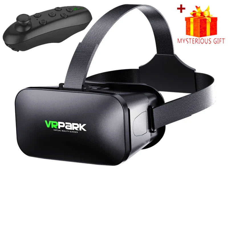 VR glasses 3D virtual reality headset helmet by Electronics Den showing adjustable head straps and immersive viewing lenses