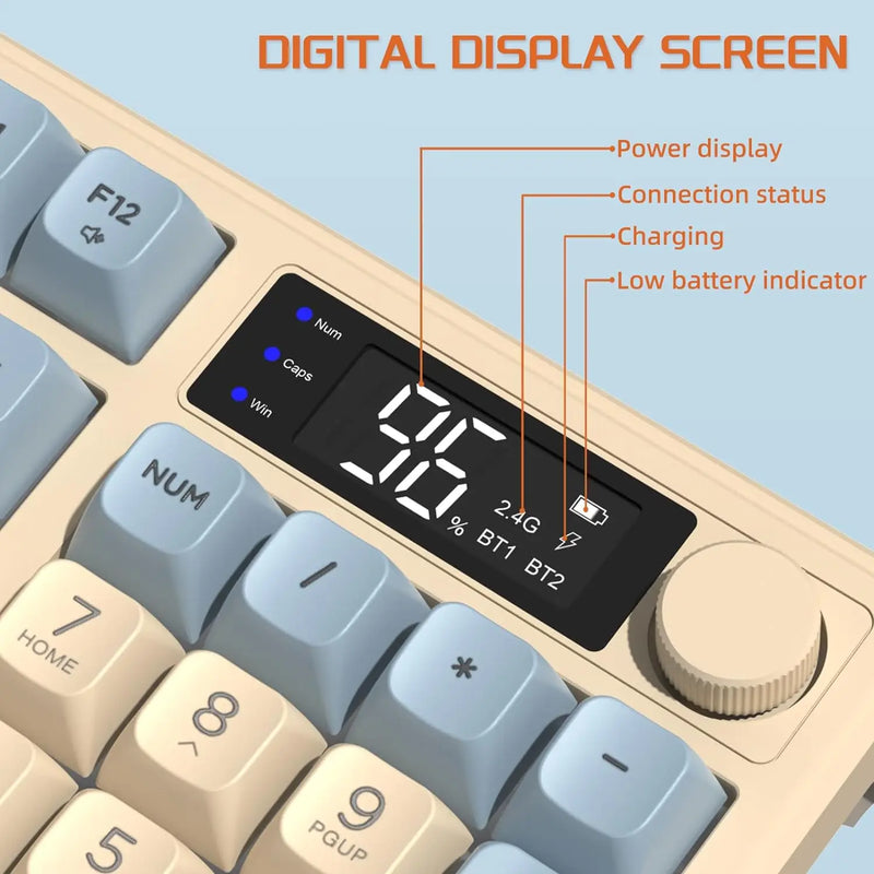 Wireless Gaming Keyboard M96 by Electronics Den with colorful backlit keys and sleek black design.