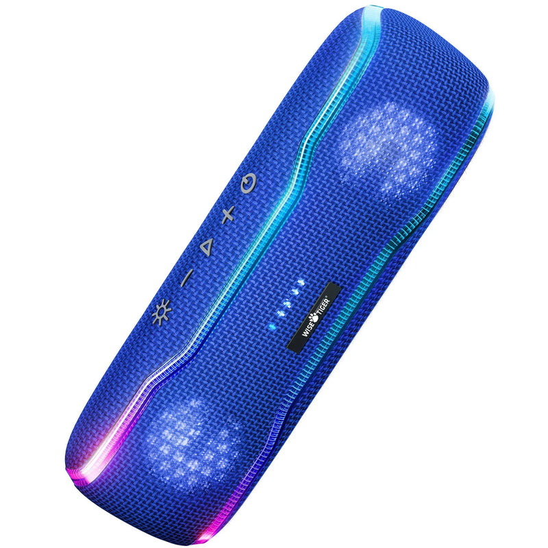 Electronics Den 25W Bluetooth waterproof speaker with IPX7 rating, compact design, and built-in controls for portable outdoor use.