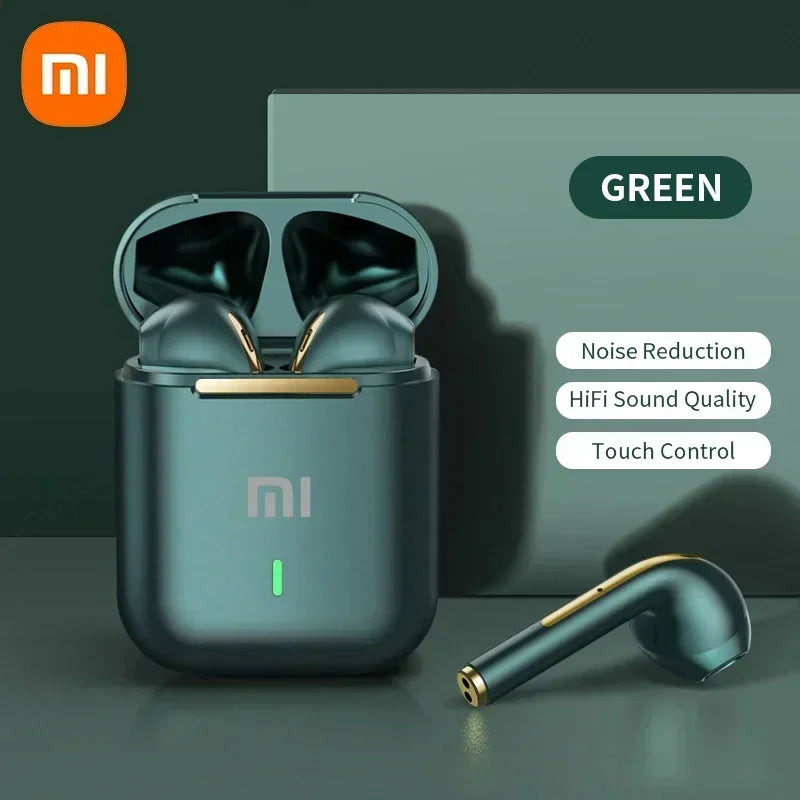 Wireless Xiaomi Earbuds true wireless earphones with compact design and in-ear fit, displayed on a neutral background.