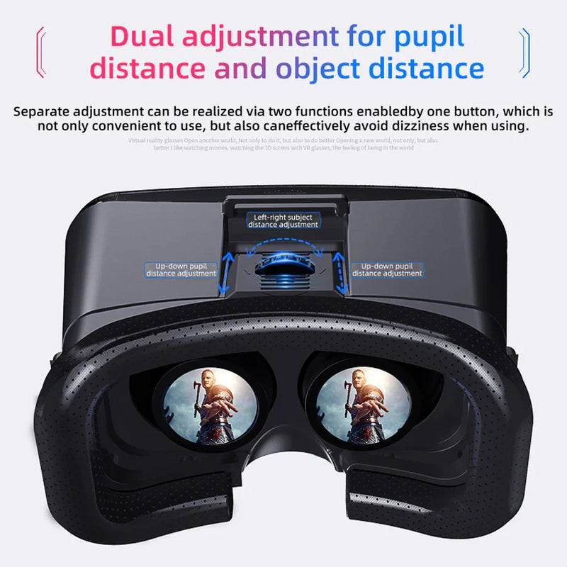 VR glasses 3D virtual reality headset helmet by Electronics Den, showing the sleek design and adjustable straps.