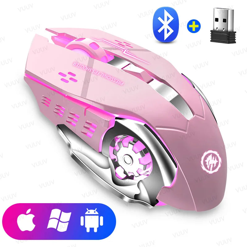 Wireless gaming mouse from Electronics Den with Bluetooth connectivity, featuring ergonomic design and customizable buttons.
