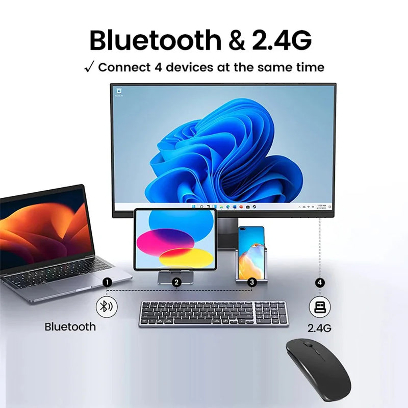 Wireless Bluetooth keyboard from Electronics Den with sleek design and compact layout, ideal for easy typing.
