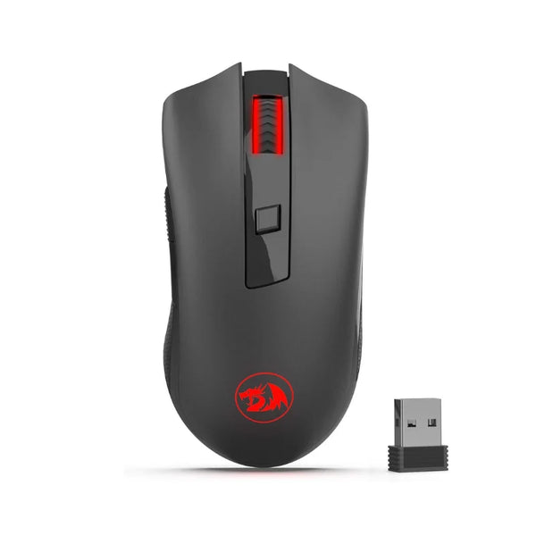 Wireless optical mouse by Electronics Den with USB receiver, featuring ergonomic design and 2.4G wireless connectivity.