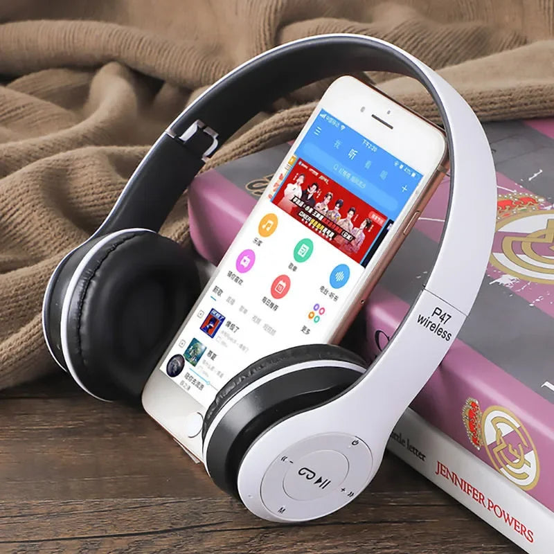 Wireless Bluetooth 5.0 headphones from Electronics Den, featuring sleek design and comfortable ear cups for immersive sound.