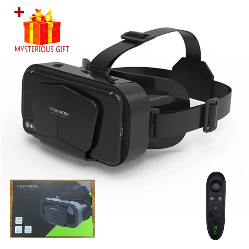 Shinecon Virtual Reality Viar 3D VR glasses from Electronics Den, showing sleek black design and adjustable head strap.