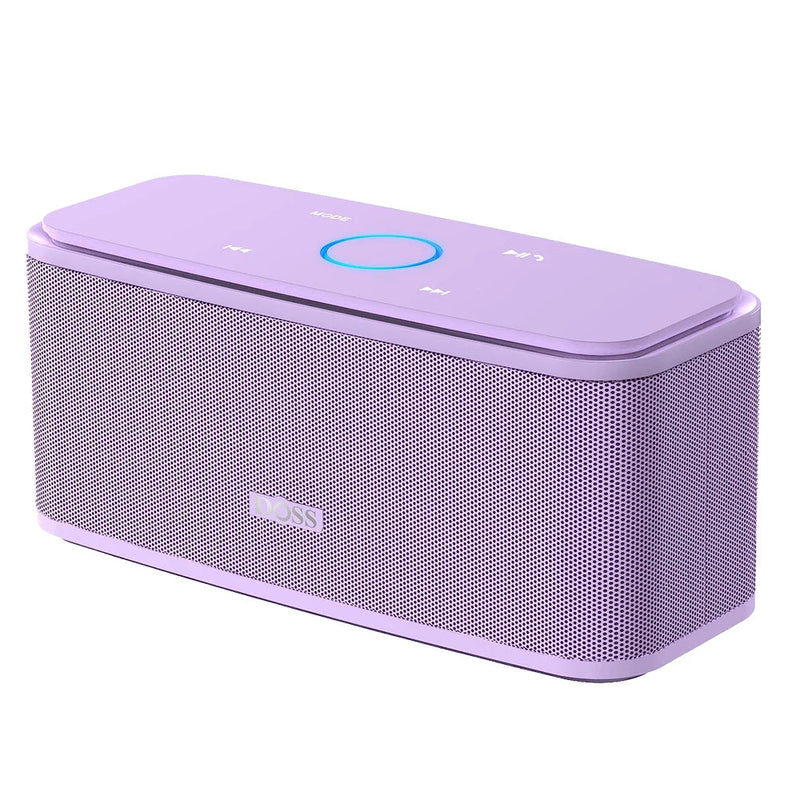 Electronics Den SoundBox Bluetooth speaker in black with control buttons and fabric grille, portable audio device for wireless sound.