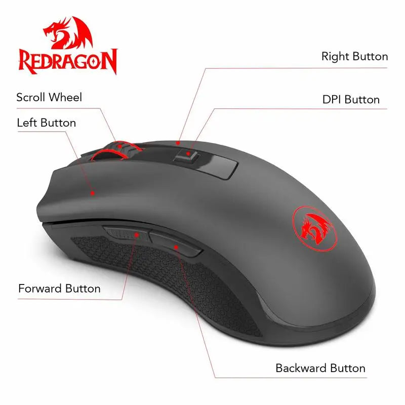 Wireless optical mouse by Electronics Den featuring 2.4G connectivity and USB receiver for smooth computer navigation.