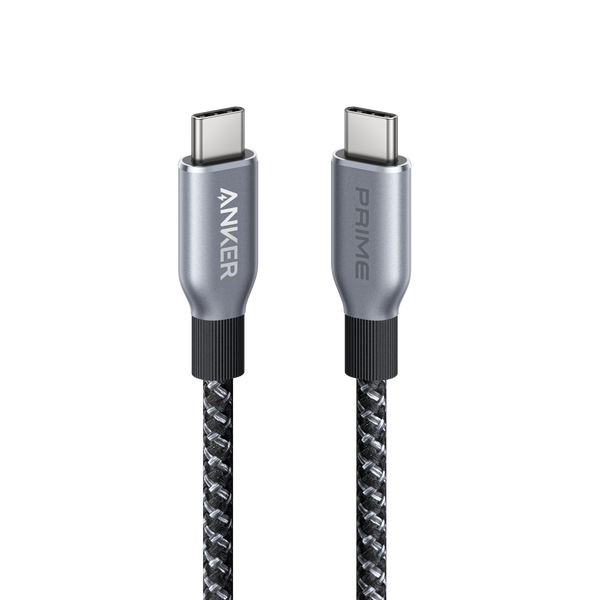 Anker Prime 3-ft USB-C to USB-C cable with 240W power, upcycled braided design, suitable for fast charging and data transfer.