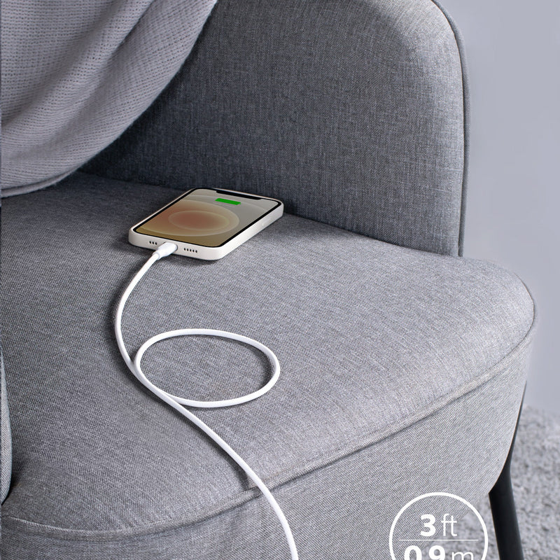 Anker 641 USB-C to Lightning Cable in midnight black, 3 ft silicone charging and sync cable for Apple devices.