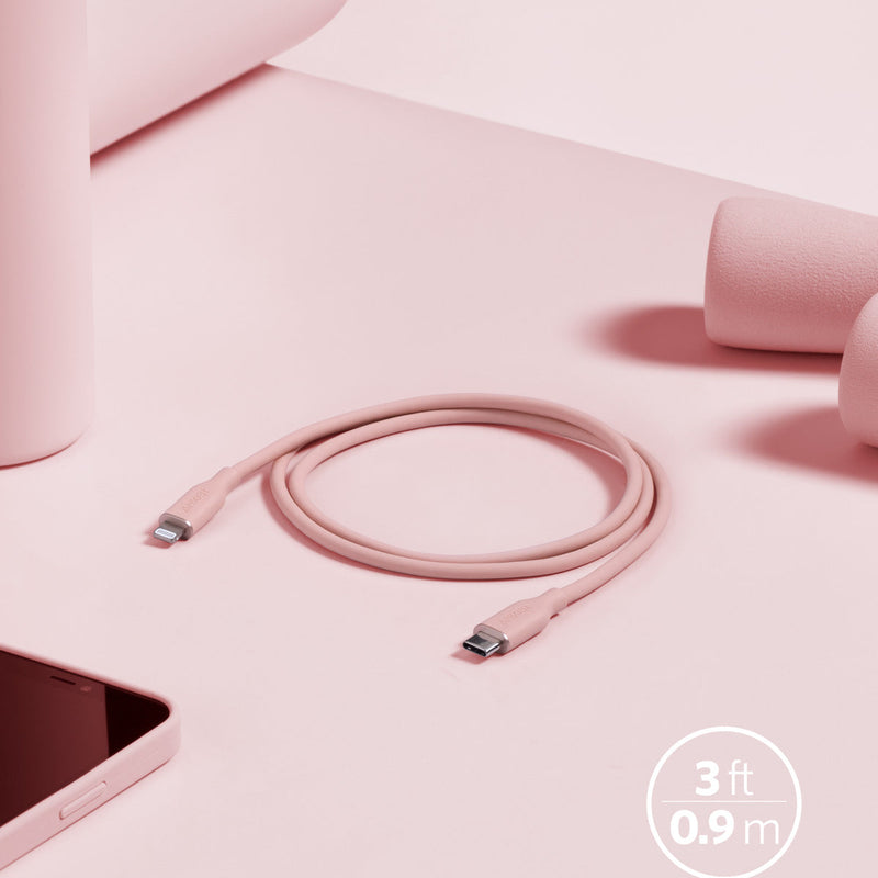 Anker 641 USB-C to Lightning cable in midnight black, 3 ft silicone design for charging and syncing Apple devices.