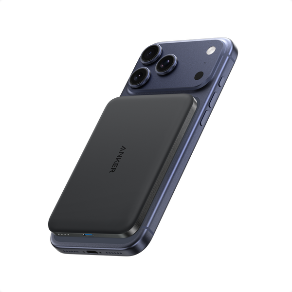 Black Anker Nano Power Bank 5K with MagGo slim design, shown in a pack of one for portable charging on the go.