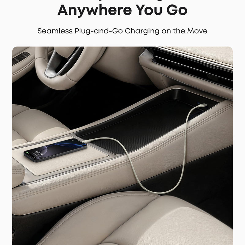 Anker black USB-A to USB-C cable, upcycled braided design, available in 3 ft and 6 ft lengths for fast device charging and data transfer.