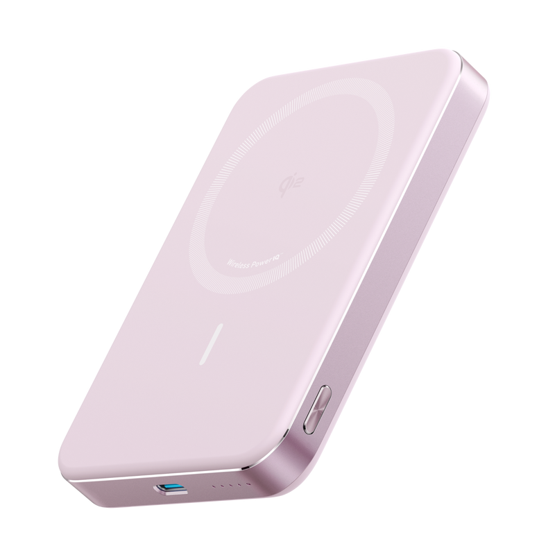 Black Anker MagGo Power Bank 10K Slim portable charger with compact design and magnetic attachment for smartphones.