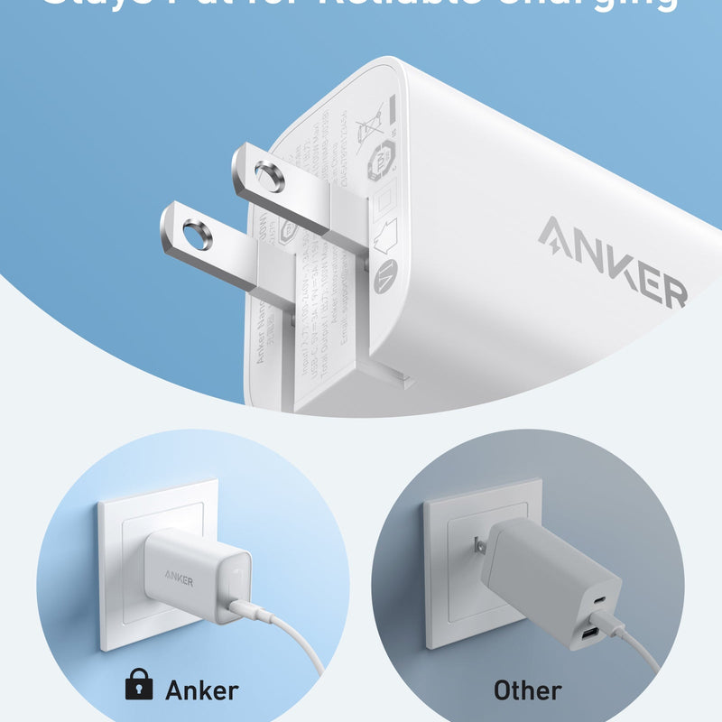 Anker Nano Charger 100W with USB-C cable in black, compact wall adapter suitable for fast charging devices.