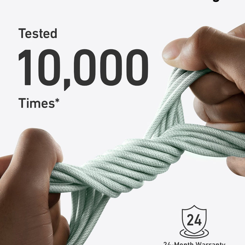 Anker 543 USB-C to USB-C charging cable, 10 ft black bio-braided design, durable and ideal for fast charging devices