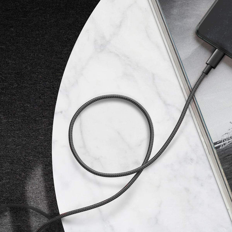 Anker 331 USB-C to Lightning charging cable in black, 1ft length, designed for fast device charging with durable construction.