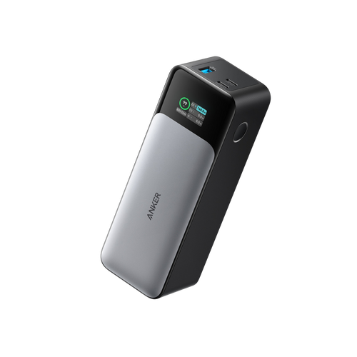 Anker 737 PowerCore 24K portable power bank with charging port, compact design, black finish, designed for fast device charging