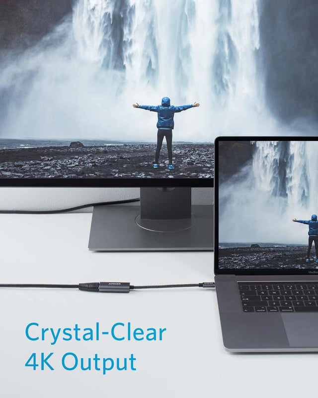 Anker 310 USB-C Adapter for charging with 4K HDMI output, black compact design for connecting devices to 4K displays.