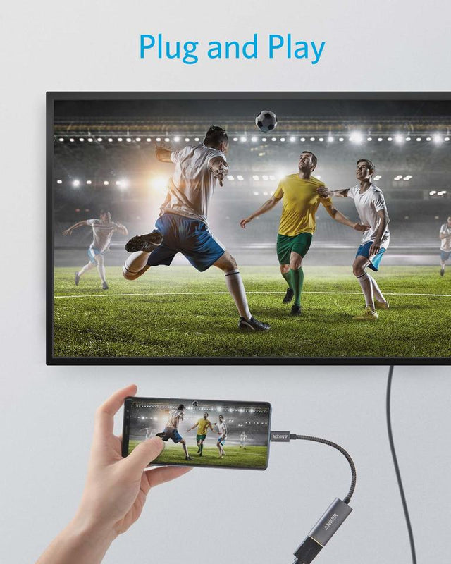 Anker 310 USB-C Adapter for charging with 4K HDMI output, black, compact design, compatible with USB-C devices.