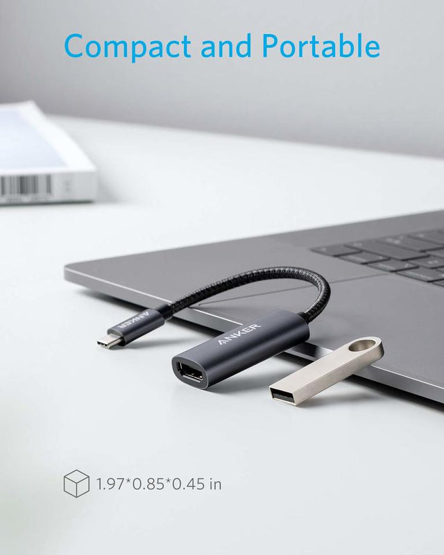 Anker 310 USB-C Adapter for charging only with 4K HDMI output, black compact design for easy connectivity.