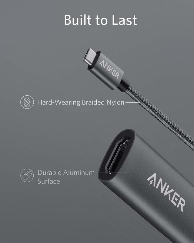 Anker 310 USB-C Adapter for charging only with 4K HDMI port, black compact design for easy connectivity.