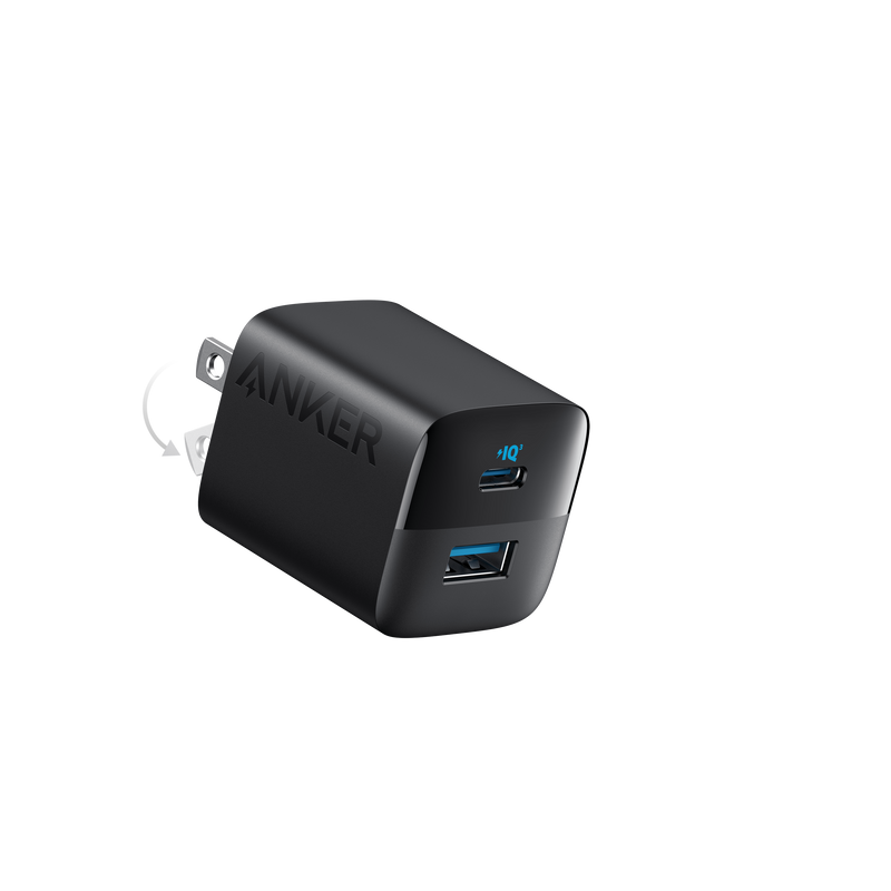 Anker 323 33W charging-only black USB-C wall charger with compact design and single port for fast device charging.