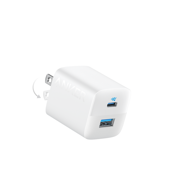 Anker 323 33W charging-only black USB-C power adapter showing compact design and port for fast device charging.