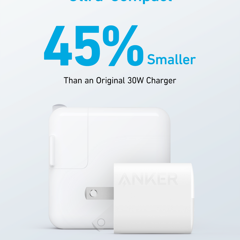 Black Anker 323 33W charging-only charger, compact power adapter for fast device charging.