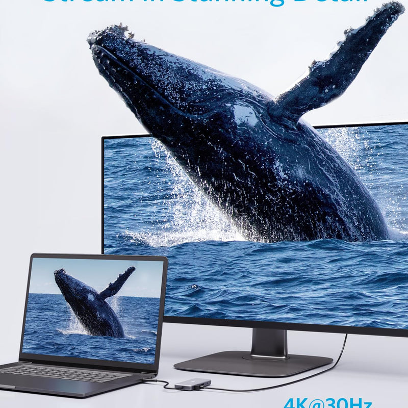 Anker 341 USB-C Hub 7-in-1 charging only black with multiple ports for devices and accessories, compact and versatile design.