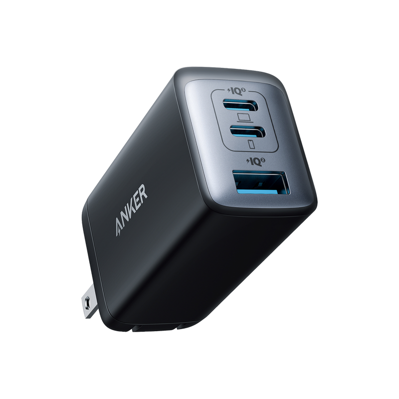 Anker 735 Nano II 65W charging-only black wall charger with compact design and USB-C port for fast device charging.