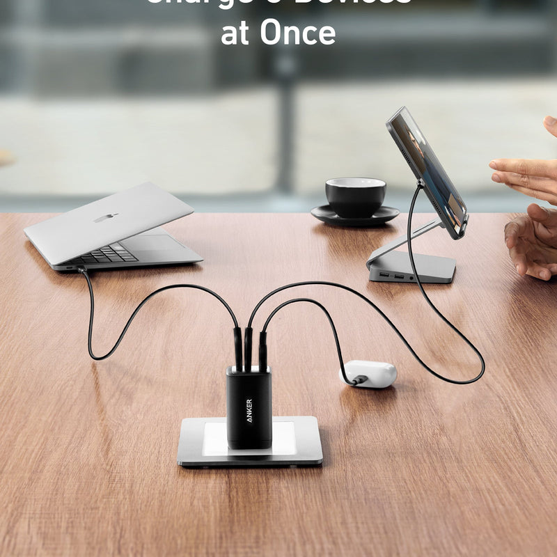 Anker 735 Nano II 65W charging-only black wall charger with compact design and USB-C port for fast device charging