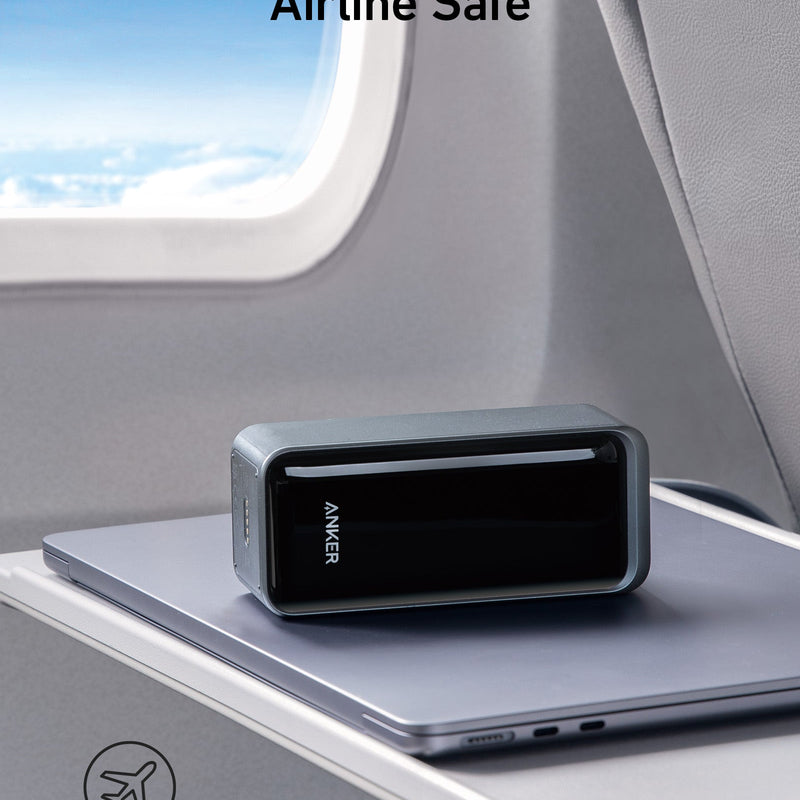 Anker Prime Power Bank 20K 200W in black, compact portable charging device with multiple ports on a white background