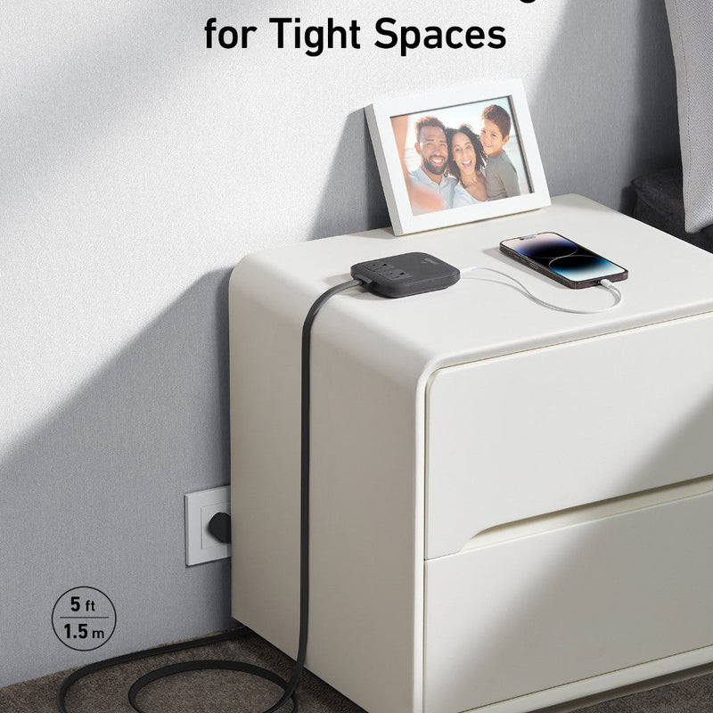 Anker Nano 6-in-1 67W charging station in black, designed for multiple device charging with sleek compact design