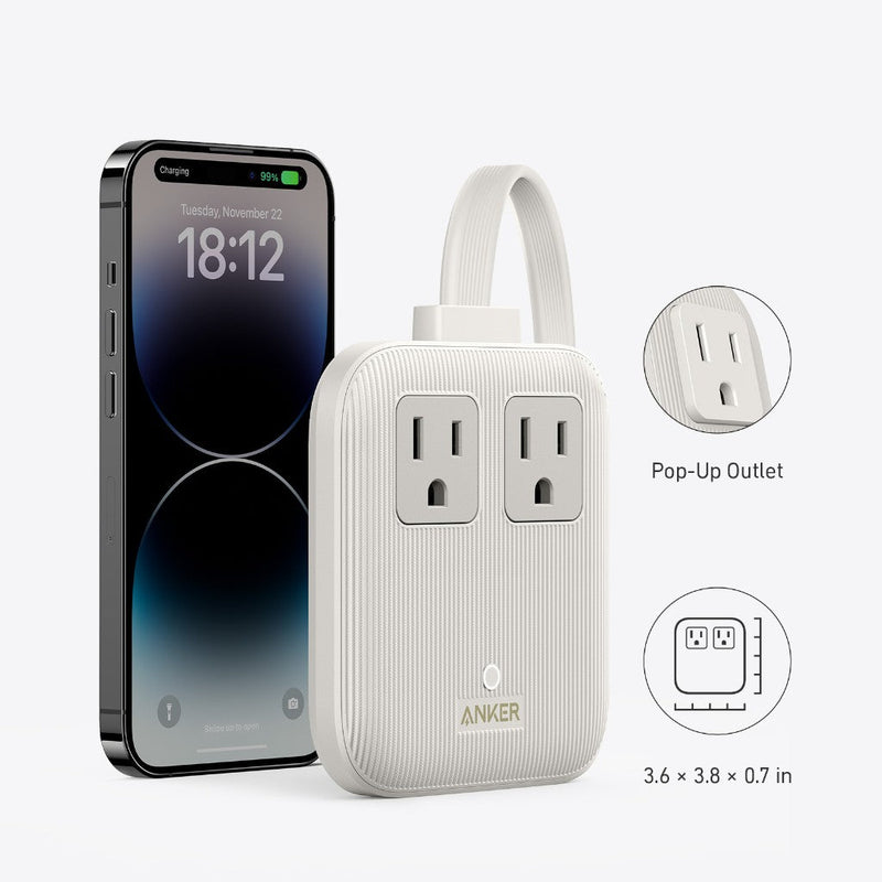 Anker Nano 6-in-1 charging station in black with multiple ports for fast 67W charging of devices.