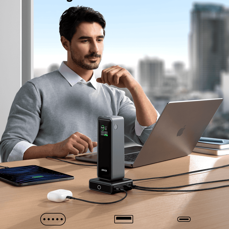 Anker 100W charging base for Anker Prime Power Bank, designed for fast and efficient charging of compatible devices.