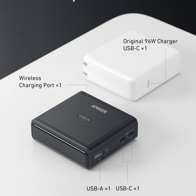 Anker 100W charging base for Anker Prime Power Bank, designed for efficient wireless charging of compatible devices.