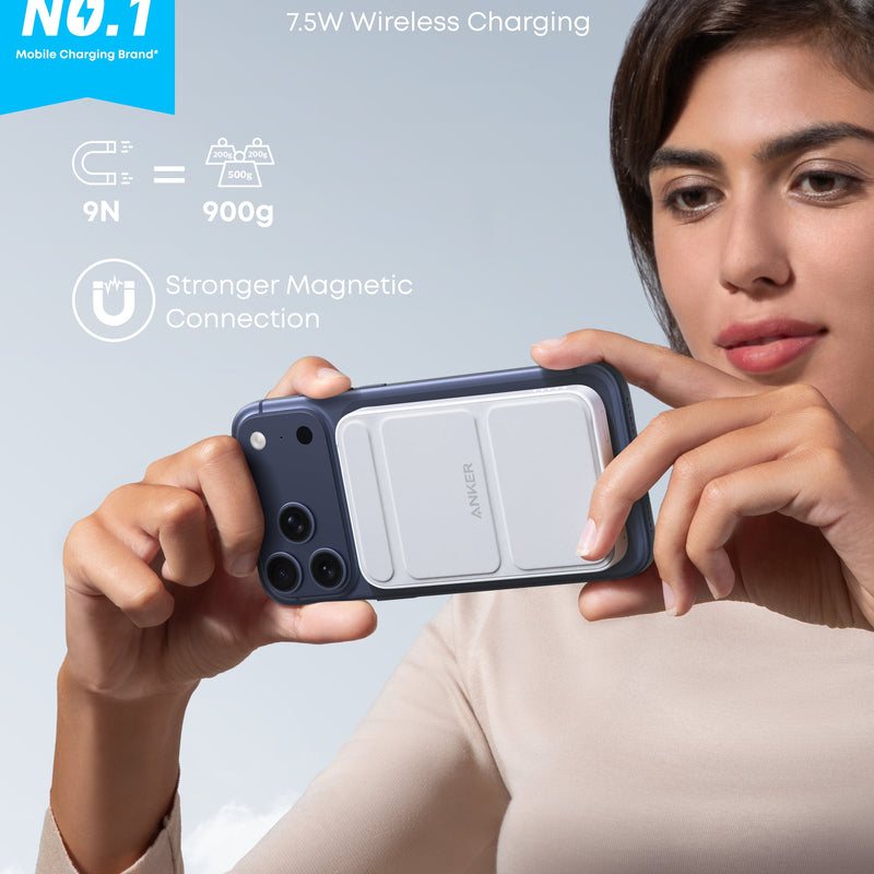 Anker 622 MagGo Magnetic Battery charging accessory in Dolomite White, designed for portable power and convenience.